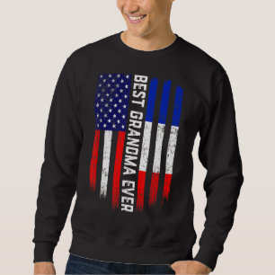 American Flag & France Flag Best Grandma Ever Fami Sweatshirt