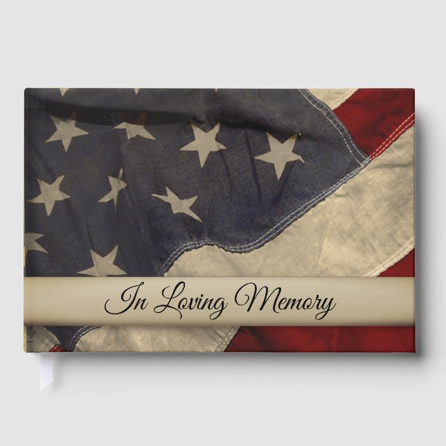American Flag Funeral Guest Book (Front)
