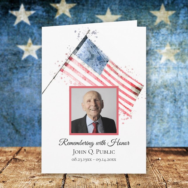 American Flag Funeral Service Folded Programme (Creator Uploaded)