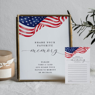 American Flag Funeral Share a Memory Sign