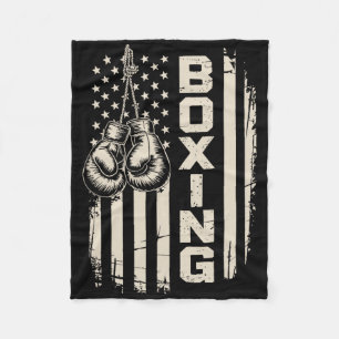 American Flag Funny Boxing Fighter Gym Gloves For  Fleece Blanket