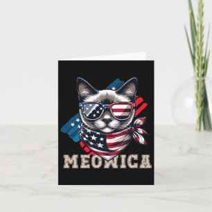 American Flag Funny Cat Meme Patriotic Meowica Usa Card