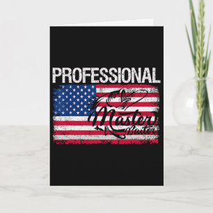 American Flag Funny Fishing Retro Professional Mas Card