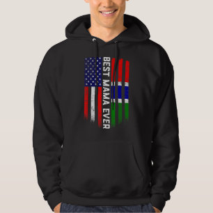 American Flag & Gambia Flag Best Mama Ever Family Hoodie