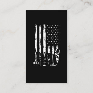 American Flag Garage Tools Proud Carpenter USA Business Card