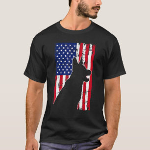 American Flag German Shepherd Dog Dad Mum Puppy Pa T-Shirt