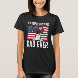 American Flag German Shorthaired Dad Dog Father's T-Shirt