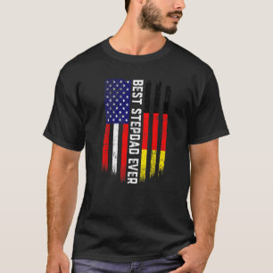 American Flag & Germany Flag Best Stepdad Ever Fam T-Shirt