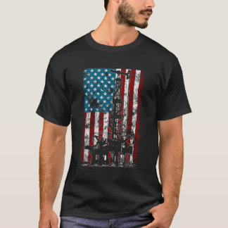 American Flag Gift For Oil Rig Worker Roughnecks O T-Shirt