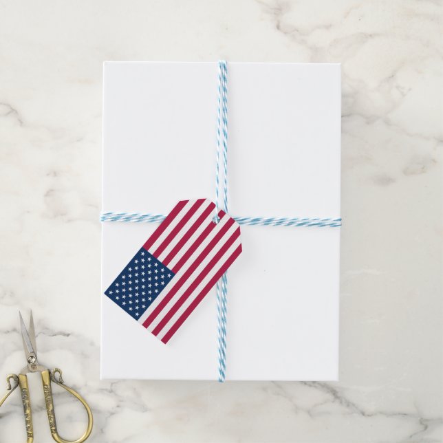 American flag gift tags (With Twine)