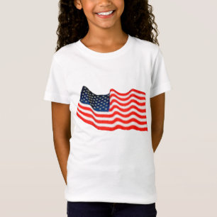 American Flag Girls Fitted Bella Babydoll Shirt