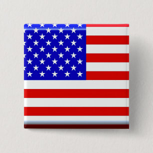 American Flag Glossy Button Pin