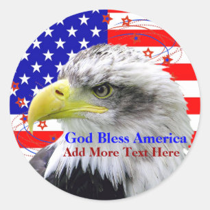 American Flag God Bless America Eagle Stickers