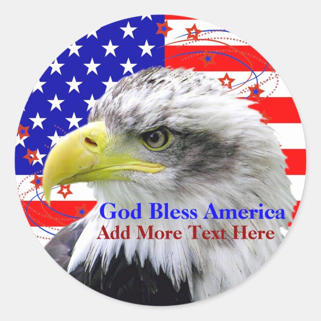 American Flag God Bless America Eagle Stickers (Front)
