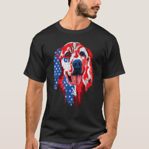American Flag Golden Retriever 4th Of July For Men T-Shirt