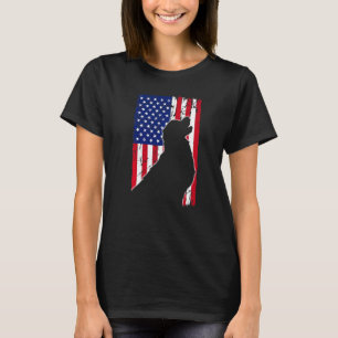 American Flag Golden Retriever Dog Dad Mum Puppy P T-Shirt