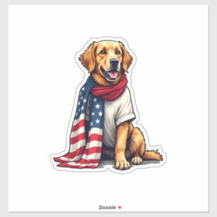American Flag Golden Retriever Engraved Dog Lover 