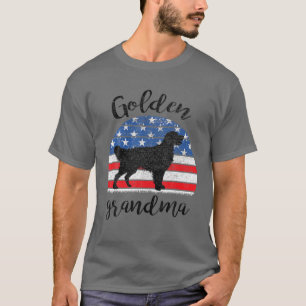American Flag Golden Retriever Grandma Cream Retri T-Shirt