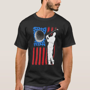 American Flag Golf 4th July Patriotic Golfer Usa F T-Shirt