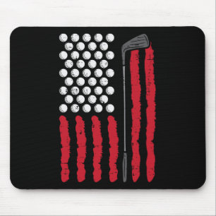 American Flag Golf And Club Vintage Golfing Golfer Mouse Pad