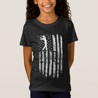 American Flag Golf Clothing - Golfer Vintage Golf T-Shirt