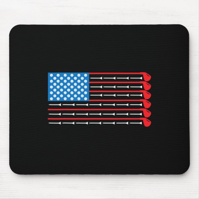 American Flag Golf Clubs  Mouse Pad (Front)