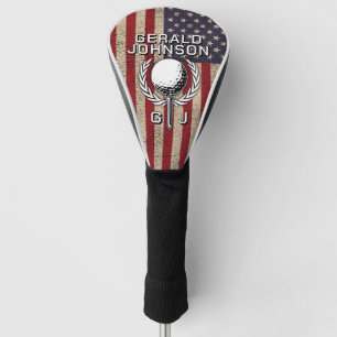 American Flag Golf Monogram Design Golf Head Cover