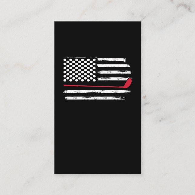 American Flag Golf Player USA 4th July Golfer Business Card (Front)