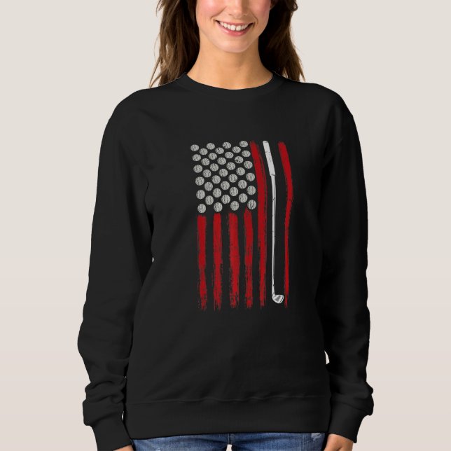 American Flag Golfing Golf Sweatshirt (Front)