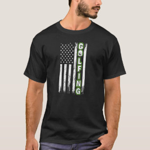 American Flag Golfing Vintage Fun Golf   Golf T-Shirt