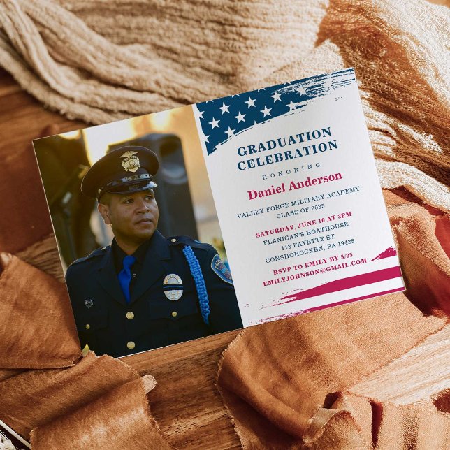American Flag Graduation Party Invitation Military (Creator Uploaded)