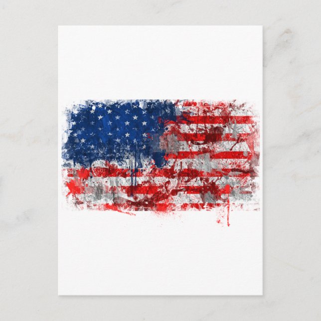 American FLag Graffiti Postcard (Front)