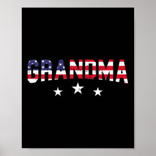 American Flag Grandma 4th Of July Vintage Stars An Poster