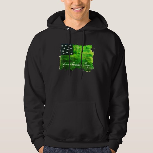 American Flag Green Mountain Boys Military Vermont Hoodie (Front)