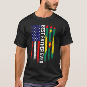 American Flag & Grenada Flag Best Father Ever Fami T-Shirt