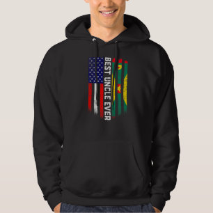 American Flag & Grenada Flag Best Uncle Ever Famil Hoodie
