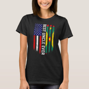 American Flag & Grenada Flag Best Uncle Ever Famil T-Shirt