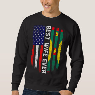 American Flag & Grenada Flag Best Wife Ever Family Sweatshirt