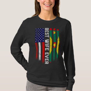 American Flag & Grenada Flag Best Wife Ever Family T-Shirt