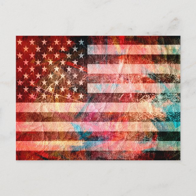 American Flag Grunge Art #5 Postcard (Front)