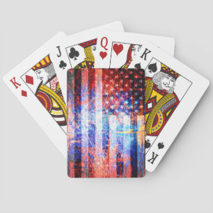 American Flag Grunge Art Playing Cards
