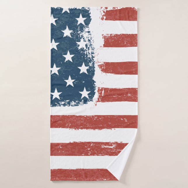 American Flag Grunge Background. Raster version. H Bath Towel (Bath Towel)