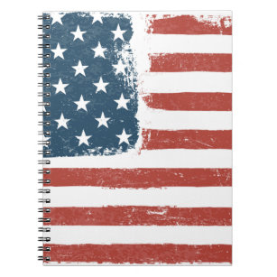 American Flag Grunge Background. Raster version. H Notebook