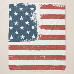 American Flag Grunge Background. Raster version. H Sherpa Blanket