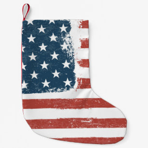 American Flag Grunge Background. Raster version. H Small Christmas Stocking