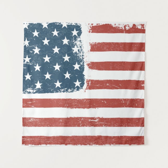 American Flag Grunge Background. Raster version. H Tapestry (Front)