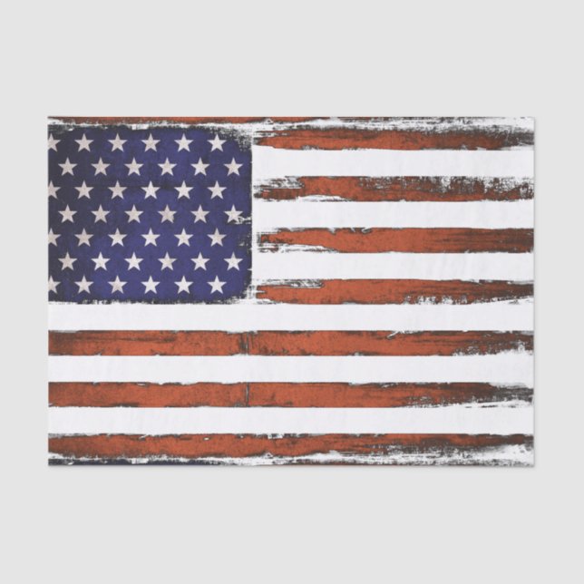 American Flag Grunge Edition Tissue Paper (Front)