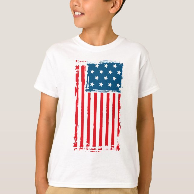 American Flag Grunge Vintage Tshirt (Front)