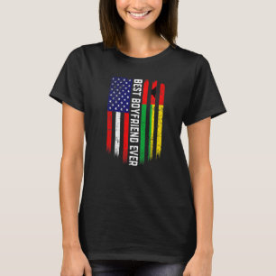 American Flag & Guinea Bissau Flag Best Boyfriend  T-Shirt
