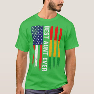 American Flag & Guinea Flag Best Aunt Ever T-Shirt